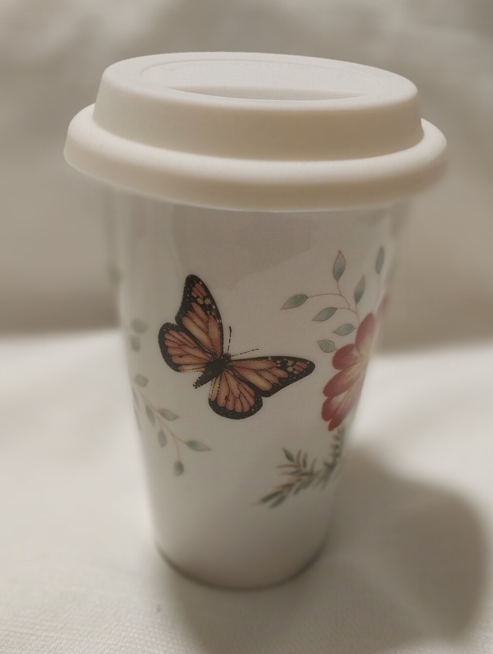 Lenox Butterfly Meadow Porcelain Tumber with Lid